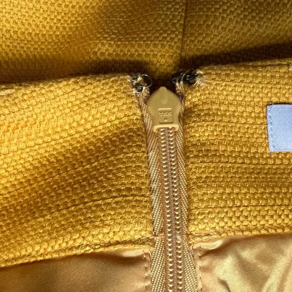 Banana Republic Skirt Women's 4 Pencil Poplin Mustard Gold Preppy Vented - Picture 6 of 8